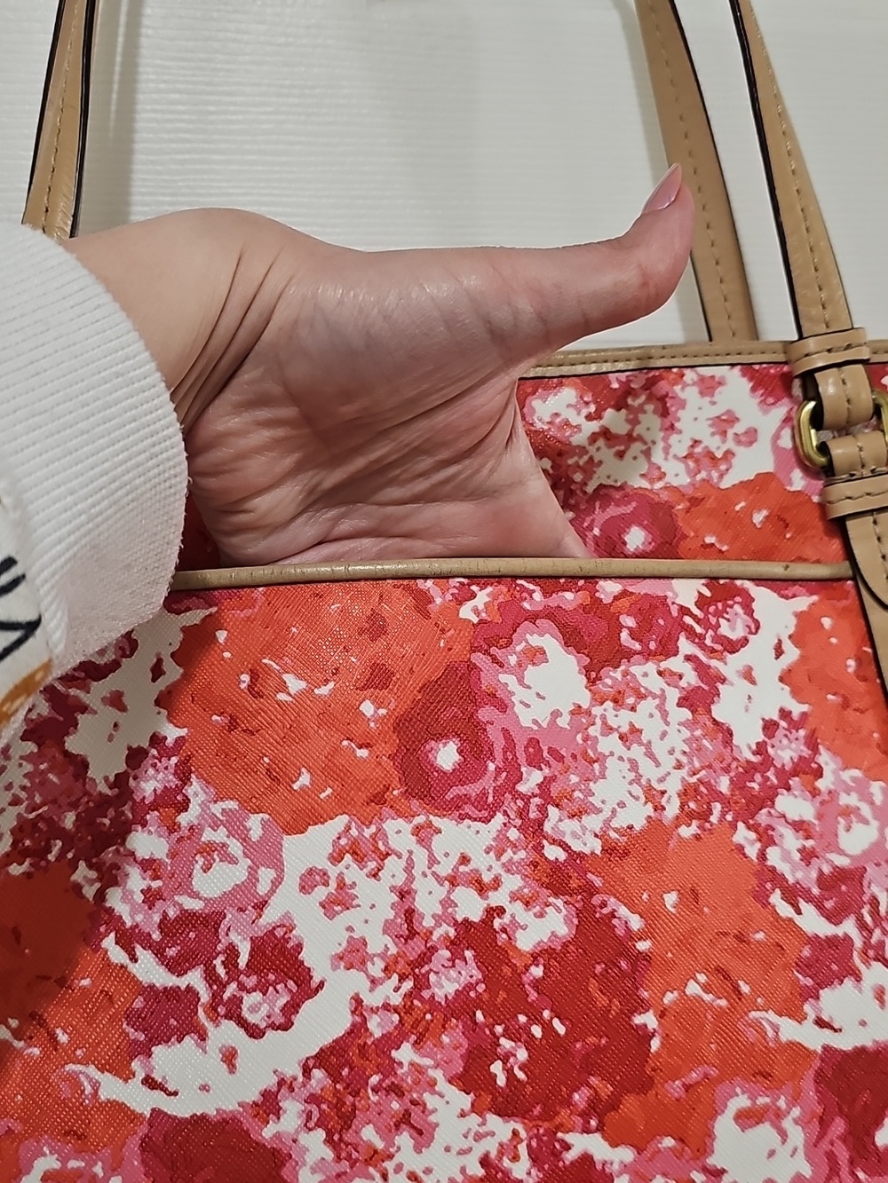 Coach Peyton Floral Print Zip Top Tote with Gold Hardware - Read Condition - Picture 6 of 16